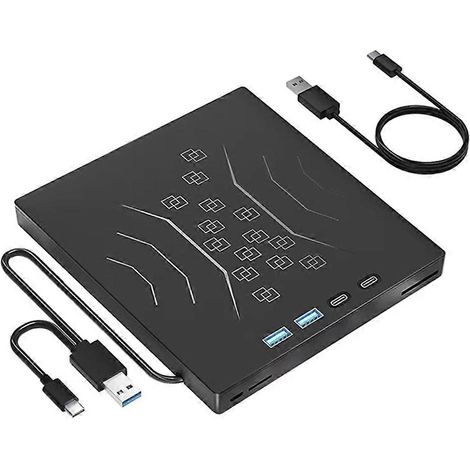 Tragbares 7-in-1 USB 3.0 externes CD/DVD-Laufwerk mit CD-Brenner und optischem Laufwerk für PC und Laptop