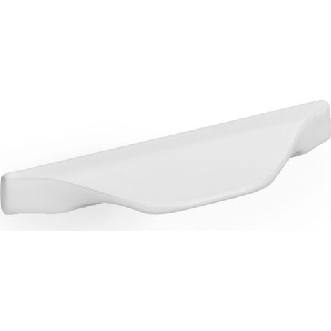Asa de aluminio con acabado blanco, dimensiones:72x8x20mm y entrepuntos:32mm -