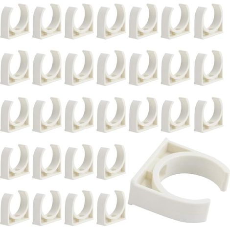 60 colliers de serrage pour tuyaux PVC, colliers de serrage blancs de 20 mm, pour cuisine et piscine