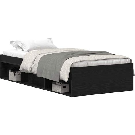 Maison Exclusive - Giroletto senza Materasso Rovere Nero 75x190 cm in Truciolato (1/5)