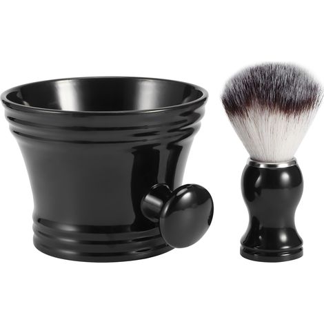 Bol à Savon à Barbe avec Brosse Nylon - Set de Rasage et Soins Barbe - Accessoire de Toilette Homme (1/5)