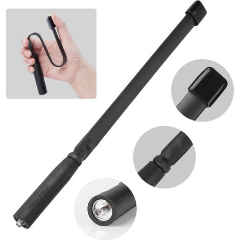 Antenne repliable double bande VHF/UHF 136-520MHz avec connecteur SMA femelle pour talkie-walkie