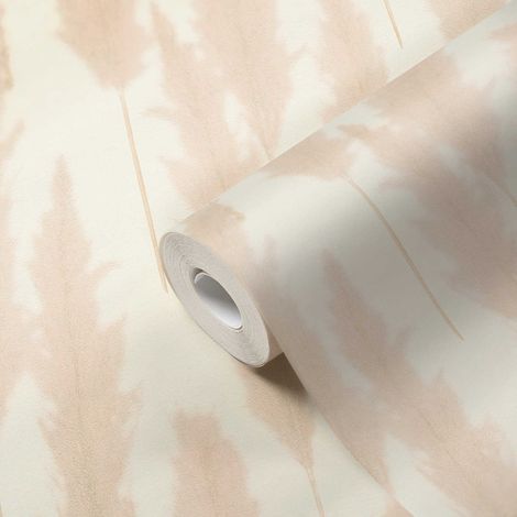 A.S. Création Tapete Pampasgras Creme 10.05 m x 0.53 m 64 cm (gerade) Vlies hoch waschbeständig gut lichtbeständig restlos trocken abziehbar (1/5)