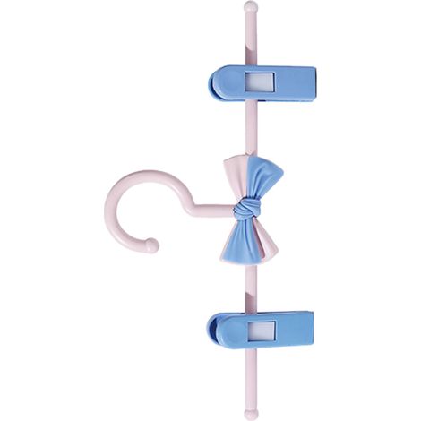 Nouveau cintre/pince à pantalons antidérapant pour enfants, réglable, télescopique, sans couture, pour vêtements de bébé et de jeune enfant, bleu. (1/5)