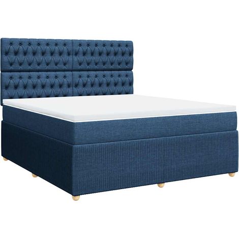Maison Exclusive - Cama box spring con colchón tela azul 180x200 (1/5)
