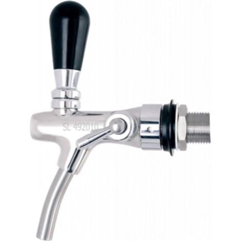 Robinet compensateur de tirage et distribution de bière à fermeture automatique en acier inoxydable, version 7 mm, longueur de filetage 35 mm avec rosette