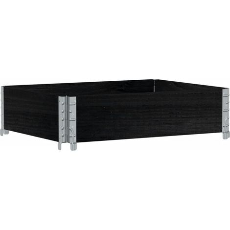 Collier de palette noir 80x60 cm bois de pin solide
