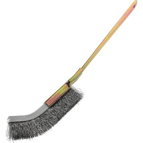 Brosse métallique en acier inoxydable à long manche pour un nettoyage efficace et l'élimination de la rouille dans les zones difficiles d'accès (75 cm). (1/5)