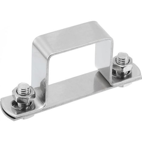 U Forme Connecteur Support, 40mm x 40mm 304 Inox Acier Inox Acier Barre Sécurité Support Équerres pour Porte Fenêtre Cabanon Fermé Barre Porte Vitesse Canal, Paquet de 1 (1/4)