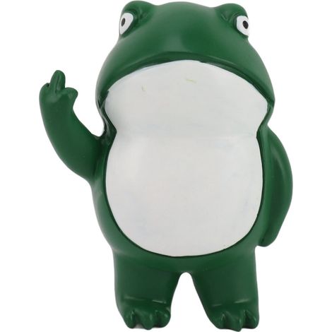 Rebellischer Frosch mit Mittelfinger - Harzdekoration für Büro oder Wohnzimmer (1/5)