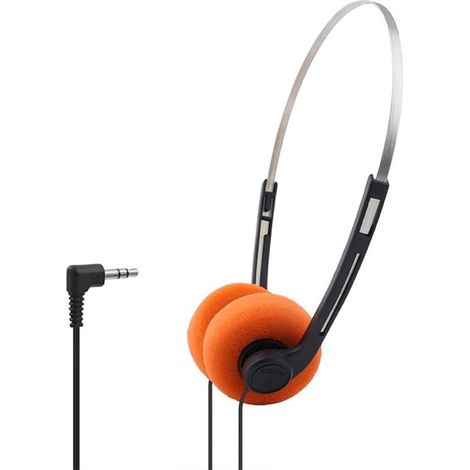 Casque Supra-auriculaire rétro Orange Écouteurs rétro légers Casque d'écoute stéréo Hi-FI pour la Plupart des téléphones Portables Appareils de Lecture Walkman (Orange) (1/5)