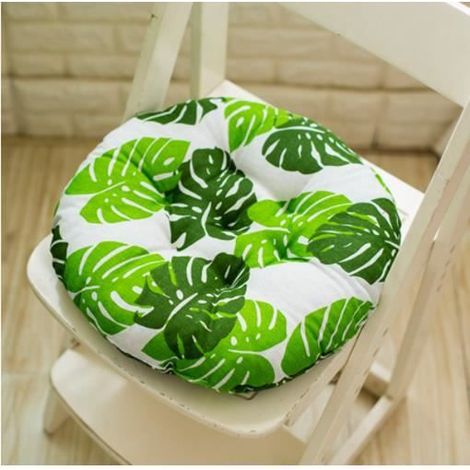 2 pcs Coussins de chaise de salle à manger bureau - Coussin d'assise moelleux - Coussin rond épais - vert (1/4)