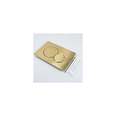 Plaque de commande WC Sigma01 – Finition or brossé – Dimensions 247 x 165 mm – Double touche 3/6 L – Installation facile (1/4)