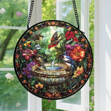 Capteur de soleil en vitrail - décoration spirituelle 9cm (1/4)