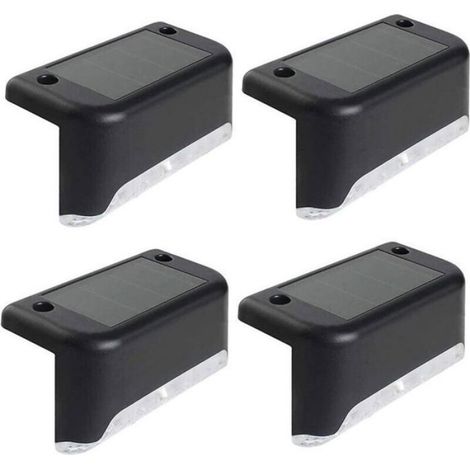 Lampes solaires à LED - ZOR® - Lot de 4 - Terrasse, jardin, allée, escaliers, clôture - Étanches IP65 (1/5)