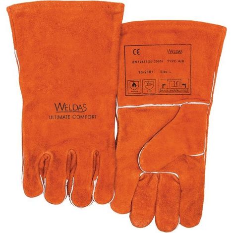 Red Saldatura Guanti Taglia L 1Paires Weldas (1/4)