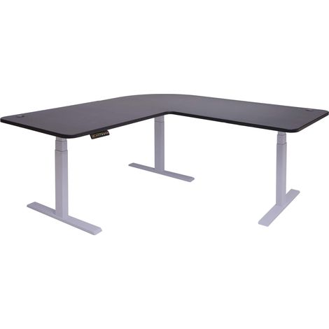 [NEUWERTIG] Eck-Schreibtisch HHG-772, Bürotisch Computertisch elektrisch höhenverstellbar 178x178cm 84kg MVG schwarz, grau (1/5)