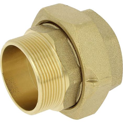 Anquier – Raccord union laiton droit 3 pièces Mâle Femelle 2" – Filetage 2" (50x60) – Pour installations sanitaires et de chauffage – A.C.S. conforme (1/6)