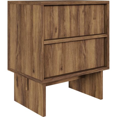 Selsey SANVA - Table de chevet avec 2 tiroirs - 50 cm - noyer warmia (1/5)