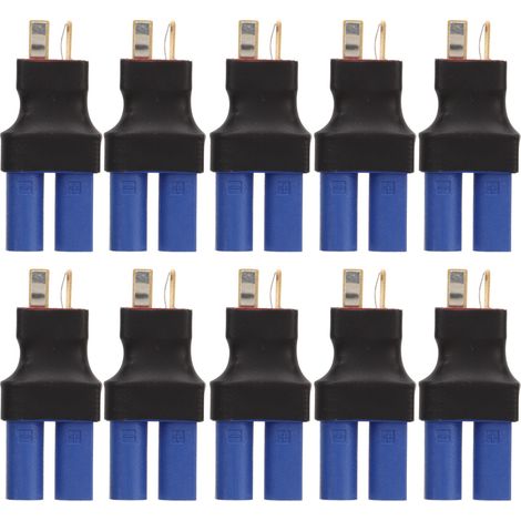 10 EC5-Buchse auf T-Stecker-Adapter, blau-schwarz, 10x20x47mm, aus Gummi und Kunststoff, mit EC5-Steckern aus Kupfer, geeignet für ferngesteuerte Boote. (1/4)