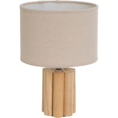 Lampe beige en bois de pin 29 cm (1/4)