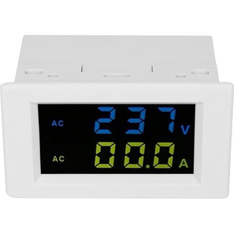 Digitales Voltmeter mit präziser Strommessung, Schwarz-Weiß-Display, Doppelanzeige, weißes Gehäuse (1/5)