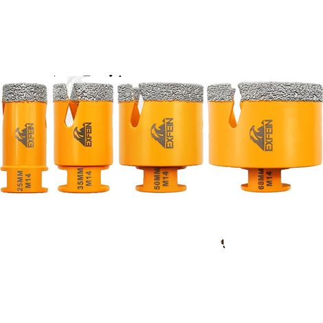 Punta da carotaggio, versatile per piastrelle e pietra, foratura a secco efficiente, 25 35 50 68 mm, filettatura M14 (1/2)