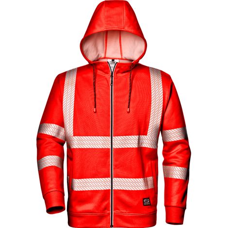SIR SAFETY SYSTEM CIRCUS Sweat-shirt de travail à capuche rouge haute visibilité Taille S