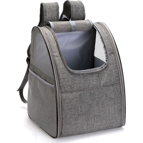 Graue Haustier-Ausflugstasche, tragbarer, atmungsaktiver Haustier-Rucksack, grau
