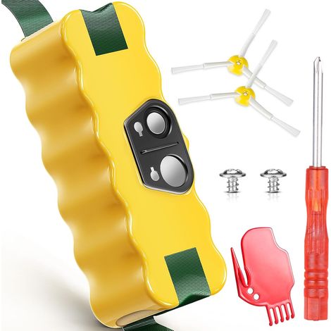 Batterie Ni-MH 14,4V 4500mAh - Pour iRobot Roomba Séries 500 à 800 et Scooba 450 - Avec 2 Brosses Latérales et Outils (1/5)
