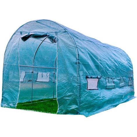 Solarium de jardin PNI SG500, dimensions 457 x 210 x 210 cm, structure en acier robuste, fenêtres avec moustiquaires (1/4)