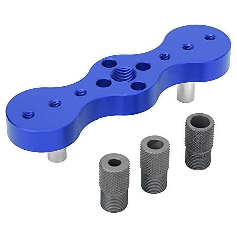 CSPARKV - Kit de plantilla de espiga autocentrante de aleación de aluminio de 140 mm, posicionador de punzón de 6/8/10 mm, herramienta para trabajar la madera (azul)