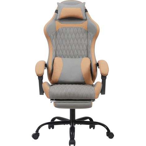 Sedia gaming e ufficio ergonomica in similpelle traspirante con poggiapiedi e ruote (1/5)