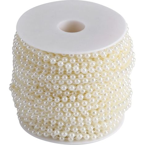 30 m/rouleau 5mm perle artificielle bricolage ornements perles rideau mariage/Festival fête décor Beige. (1/5)