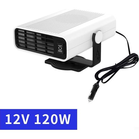 Riscaldatore portatile per veicoli e ventilatore per auto da 12 V, riscaldamento rapido, sbrinatore e antiappannamento, riscaldatore per interni auto invernale con riscaldamento rapido per (bianco)
