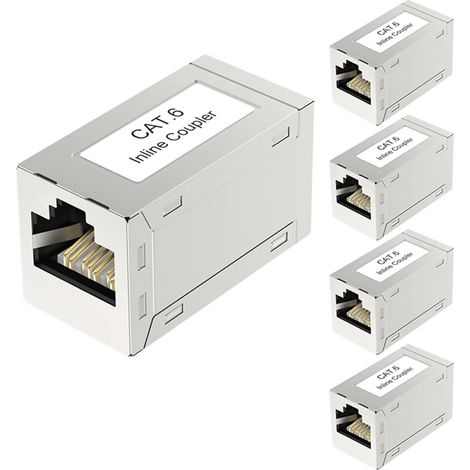 Lot de 5 coupleurs RJ45 blindés en ligne, adaptateur câble Ethernet (1/5)