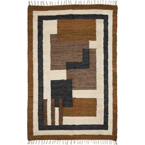 Tapis coton multicolore style saharien ambiance chaleureuse - multicolore motifs sahariens chaleureux (1/2)