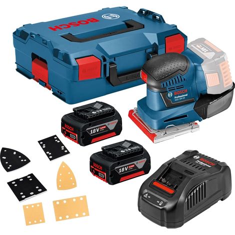 Bosch GSS18V-10 18v Li-ion Multi Base Orbital Detail Sander +3 Plates 2 X 5ah (1/4)
