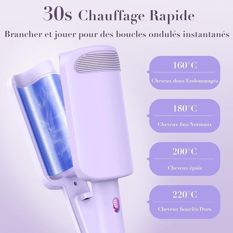 3 Head Curling Iron, 32 mm Curling Iron, 4 Adjustable Temperatures, Curling Iron for Long Short Hair, Wave Stylizer (1/3)