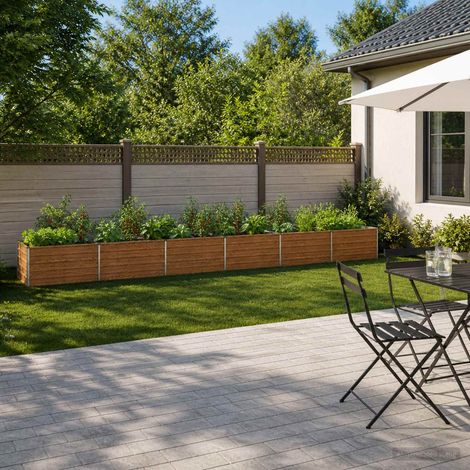 vidaXL Cama de Jardín Elevada Madera Marrón 600 x 80 x 55 cm (1/5)