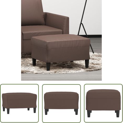 The Living Store Fußhocker Braun 60x50x41 cm Kunstleder - Sitzmöbel - Hocker - Fußhocker - Wohnzimmer Dekoration - Braun (1/5)