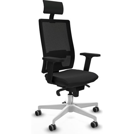 Silla de oficina piqueras y crespo Sila Horna negro mesh cuero sintético (1/5)