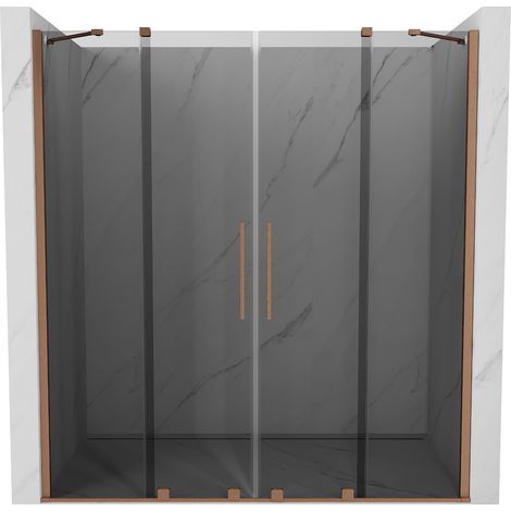 Mexen Velar Duo porte doccia scorrevoli 180 cm, grafite, rame spazzolato - 871-180-000-42-65 (1/5)