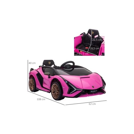 Voiture électrique enfant rose 3-5 km/h avec télécommande et conduite adaptée aux enfants de 3 à 5 ans, pour jardin (1/5)