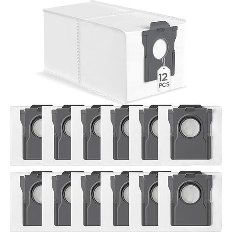 12 PCS Sac Aspirateur pour Dreame L10s Ultra Gen 2 3,L10s Pro Ultra Heat,L20/L30s/L40/L40s/L50/X30/X40/X50 Ultra,L20 Ultra/X50 Ultra Complete,L40 Ultra AE,X30/X40 Pro,Mova S70 E30/40 P50/50s Z60 Ultra