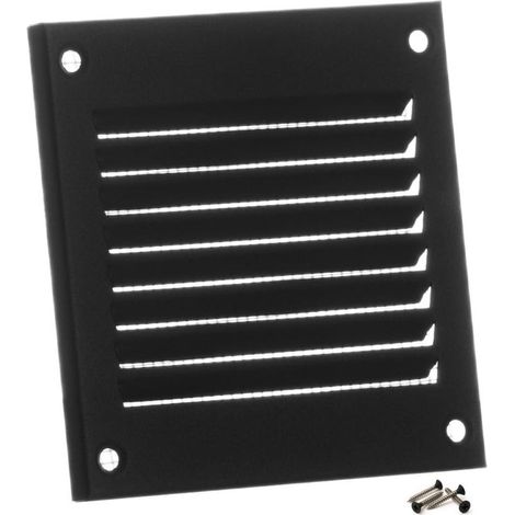 1 - Lüftungsgitter - Lüftungsregister - Metall mit Moskitonetz - Für Wand und Decke - Anthrazit - 10 x 10 cm (1/5)