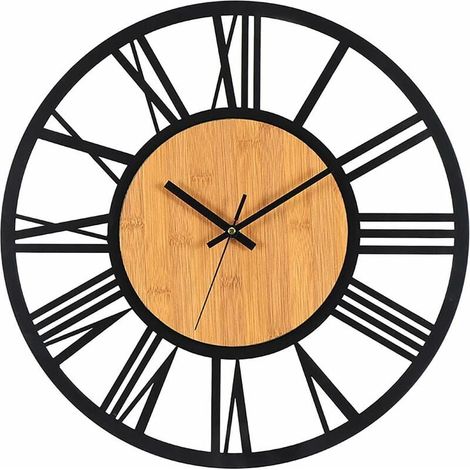Horloge murale en de cm silencieuse sans bruit tic-tac salon chambre décoration la maison grande 40 métal (1/4)