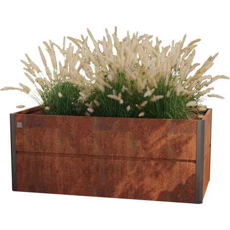 PRIMEYARD 200 x 100 x 77 cm Hochbeet Nele, Cortenstahl, Rost-Optik