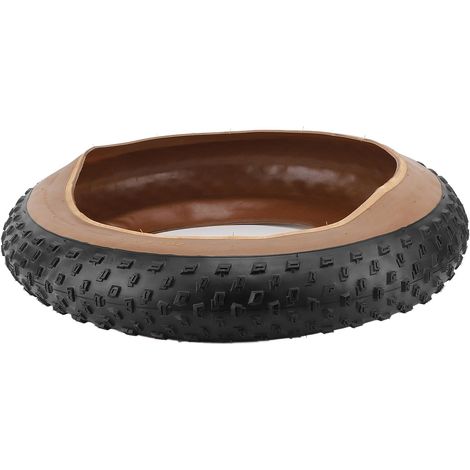 Pneu de vélo pliable 20x4 pouces pour motoneige, en caoutchouc, noir et jaune. (1/5)