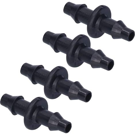 100 manchons cannelés 4/7 mm à double entrée (1/4") pour tuyau d'irrigation goutte à goutte de jardin. (1/5)